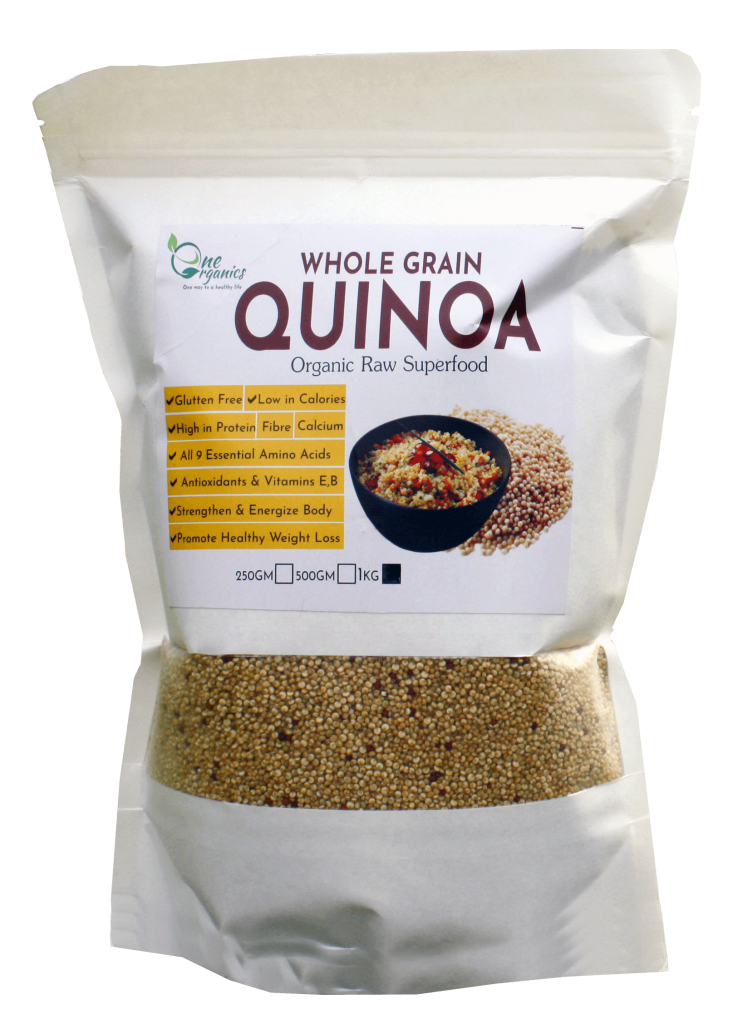 Organic Quinoa Whole Grain 1Kg Premium Quality Standup Zip Pouch