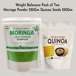 Weight Loose Combo Pack - Organic Moringa Oleifera Leaf Powder 250gm and Organic Whole White Quinoa 250gm
